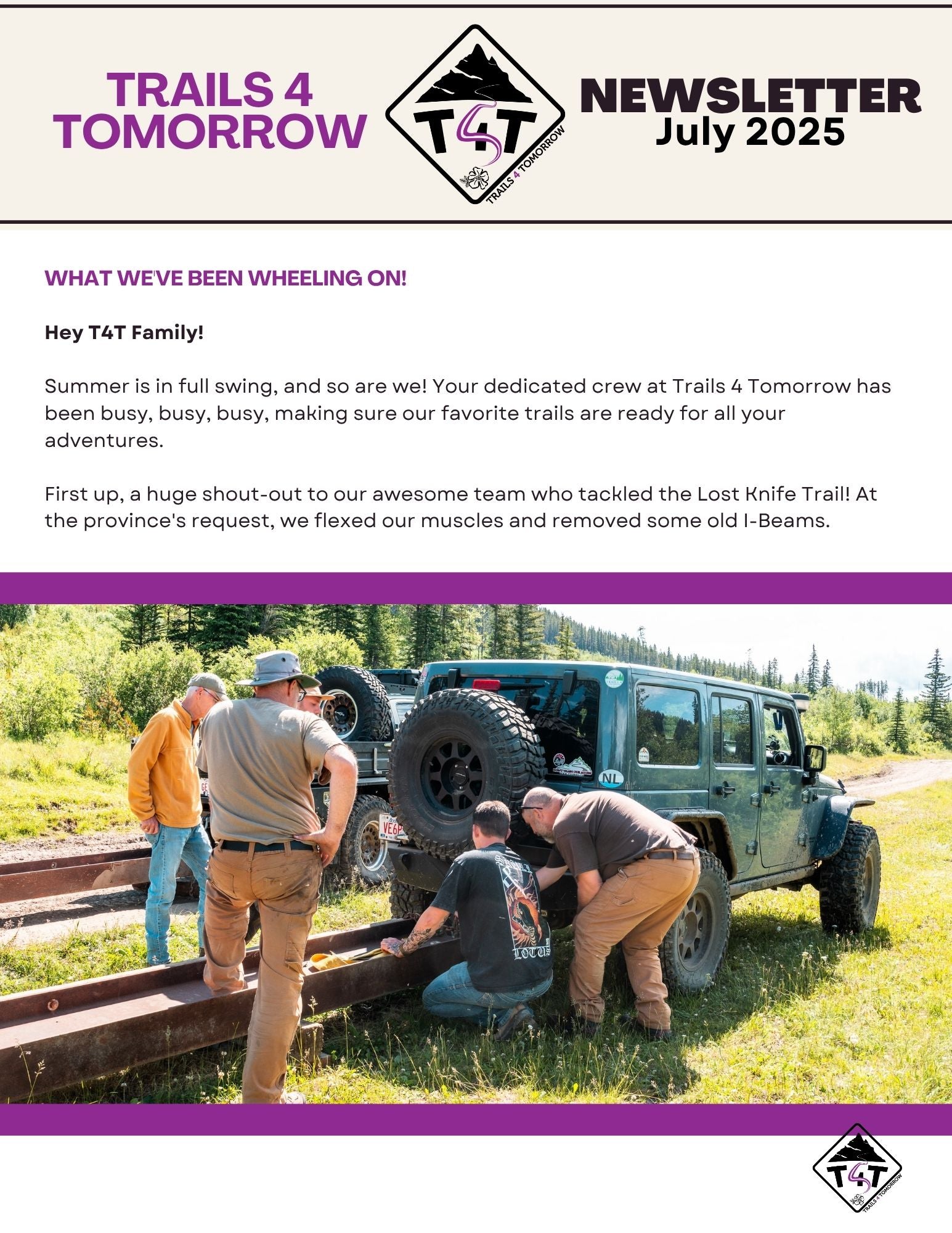 Trails 4 Tomorrow July Newsletter 1