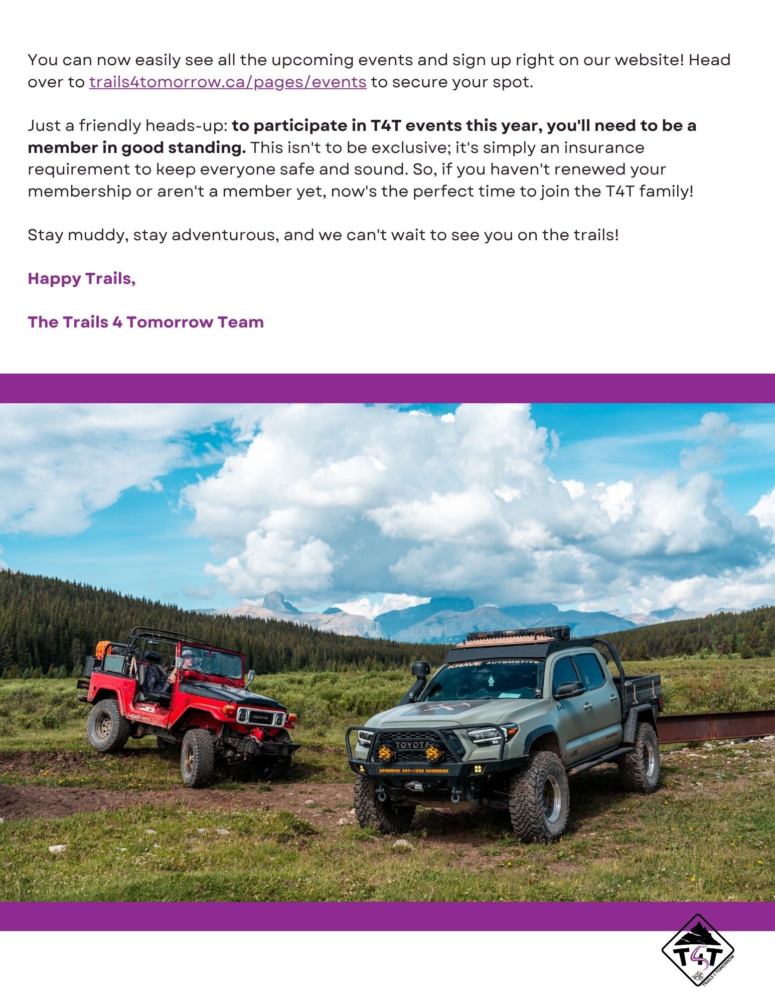 Trails 4 Tomorrow July Newsletter 1
